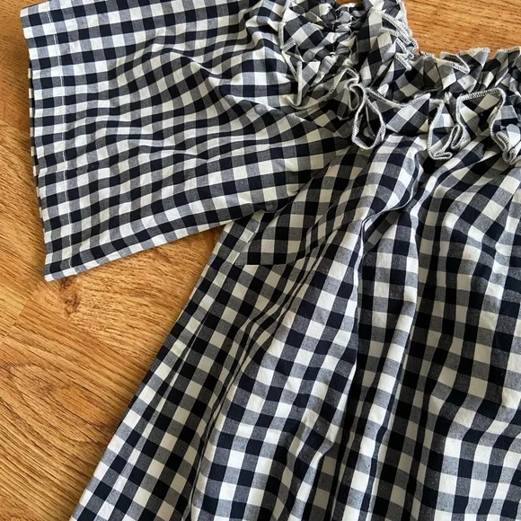 Vineyard Vines Mini Dress XS Gingham Check Black White - Picture 4 of 11